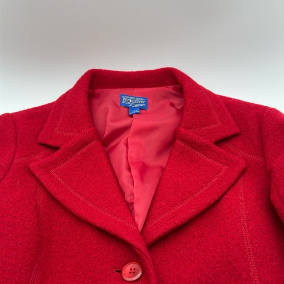 Women’s Pendleton Red 100% Merino wool blazer NWT Large - Picture 3 of 11